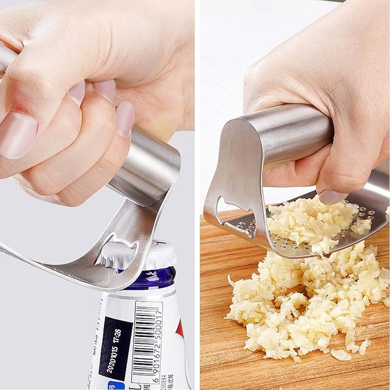 Fauppt Garlic Press Garlic Presser Stainless Steel,2025 Upgraded Garlic Press Mincer Garlic Crusher with Peeler and Cleaning Brush,Multifunctional Kitchen Gadget Garlic Mincer for Women (B/1PC) - Image 5