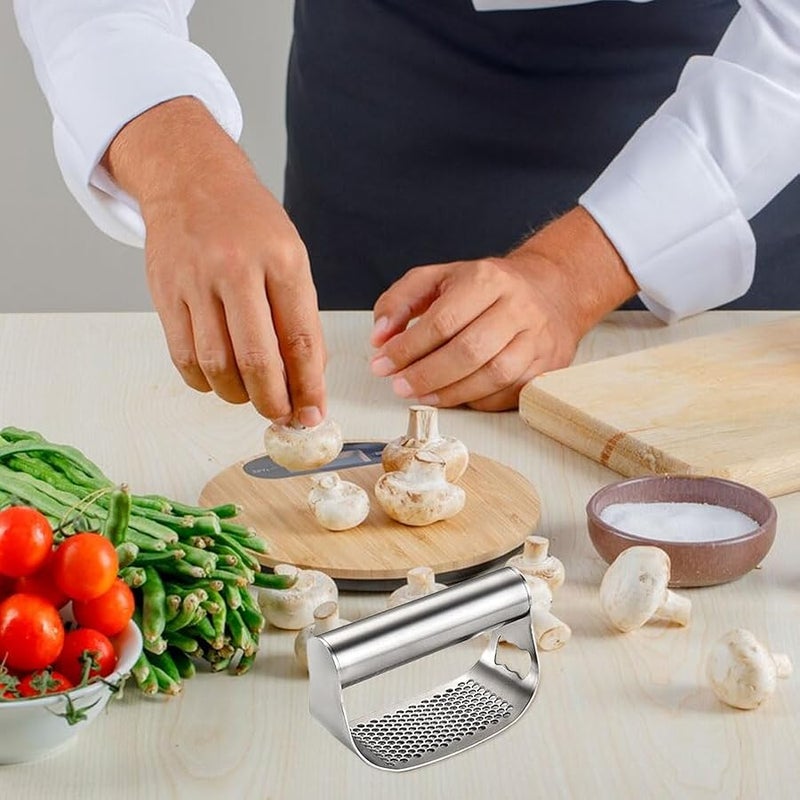 Fauppt Garlic Press Garlic Presser Stainless Steel,2025 Upgraded Garlic Press Mincer Garlic Crusher with Peeler and Cleaning Brush,Multifunctional Kitchen Gadget Garlic Mincer for Women (B/1PC) - Image 2