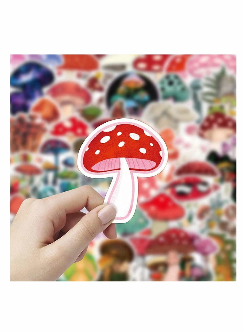 كاست ويف ملصقات الفطر، 50 قطعة من الملصقات المقاومة للماء ذاتية اللصق لتزيين نباتات الفطر، للنوافذ والثلاجة والحرف اليدوية - Image 4