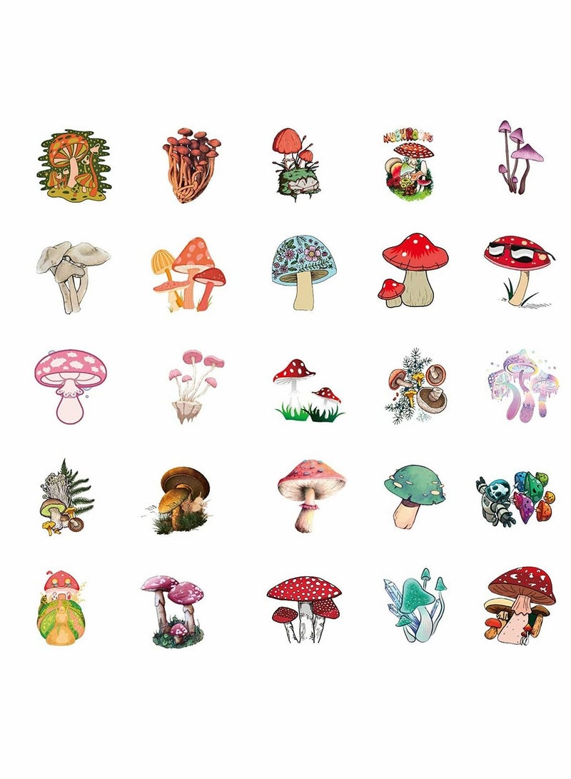 كاست ويف ملصقات الفطر، 50 قطعة من الملصقات المقاومة للماء ذاتية اللصق لتزيين نباتات الفطر، للنوافذ والثلاجة والحرف اليدوية - Image 3