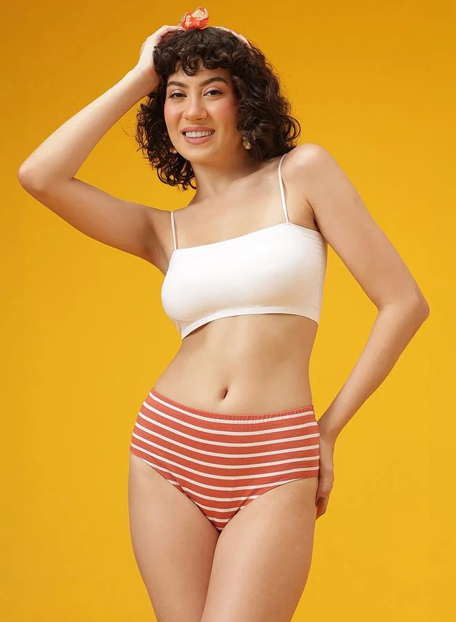 Clovia Mid Waist Striped Hipster Panty