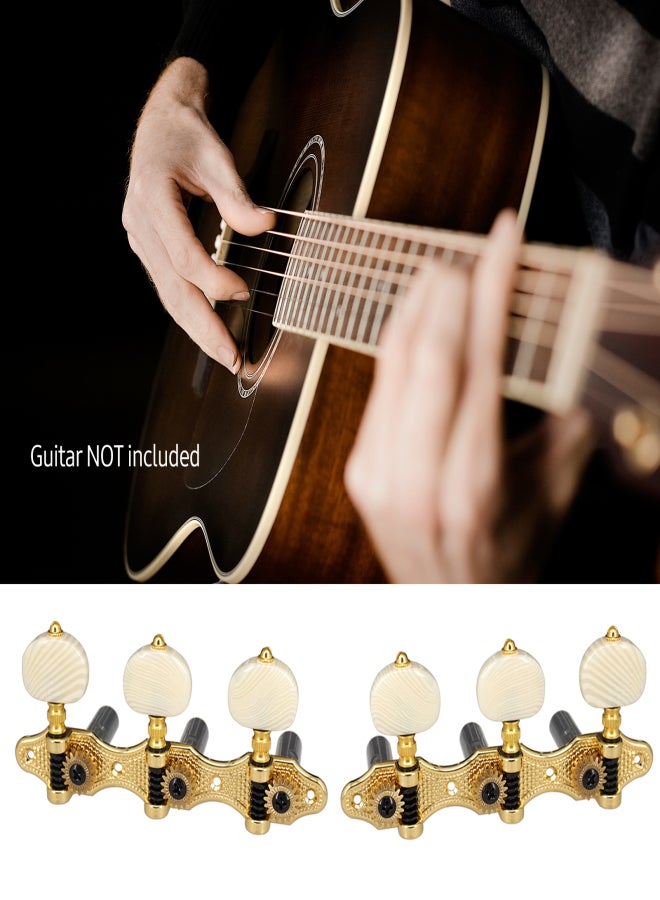2 Planks Classical Guitar Tuning Peg Acoustic Guitar Tuners 1:18 Tuning Key 3 Left 3 Right Guitars Knobs Replacement - Image 2