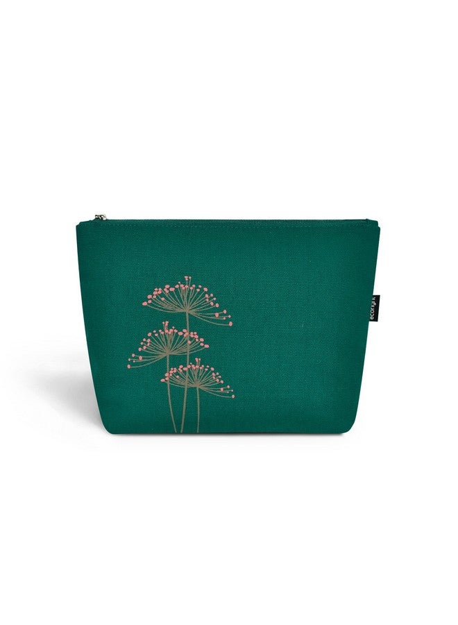 EcoRight Eco Right Canvas Compact Makeup Pouch For Girls, Cosmetic Pouch For Women, Small Pouches With Waterproof Recycled Lining, Green, 16 Cm - Image 1