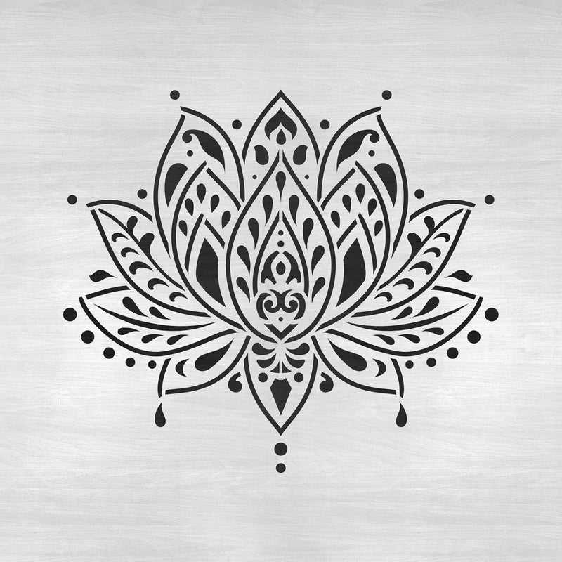 Ivanas Sacred Lotus Flower Stencil Template for Walls and Crafts - Reusable Stencils for Painting in 12" x 12" Size - Image 3