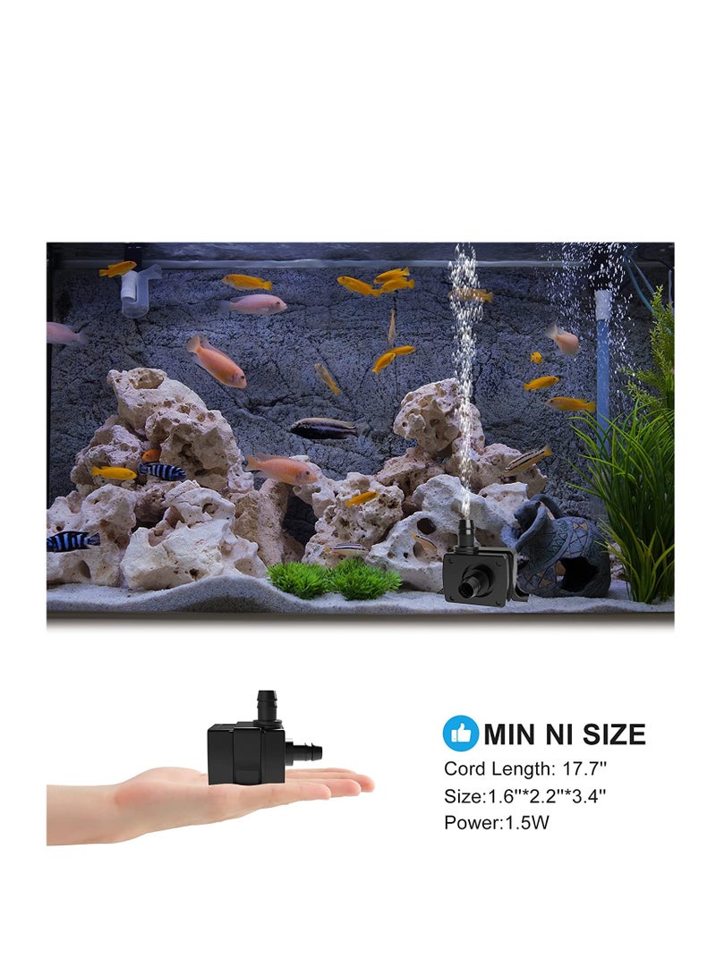 SYOSI Mini Submersible Water Pump Quiet USB Fountain Pump Electric Brushless Fountain Pump Powerful Water Pumps for Aquarium Fish Tank Pond Fountain Hydroponics USB Mini Pump - Image 3