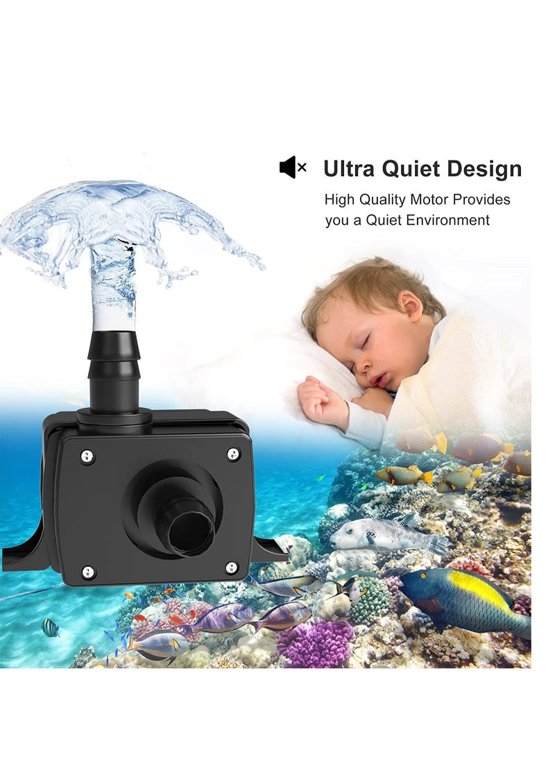 SYOSI Mini Submersible Water Pump Quiet USB Fountain Pump Electric Brushless Fountain Pump Powerful Water Pumps for Aquarium Fish Tank Pond Fountain Hydroponics USB Mini Pump - Image 4