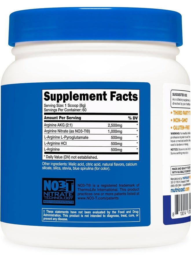 Nutricost مجمع L-أرجينين من نوتريكوست (توت أزرق، 60 حصة) - Image 5