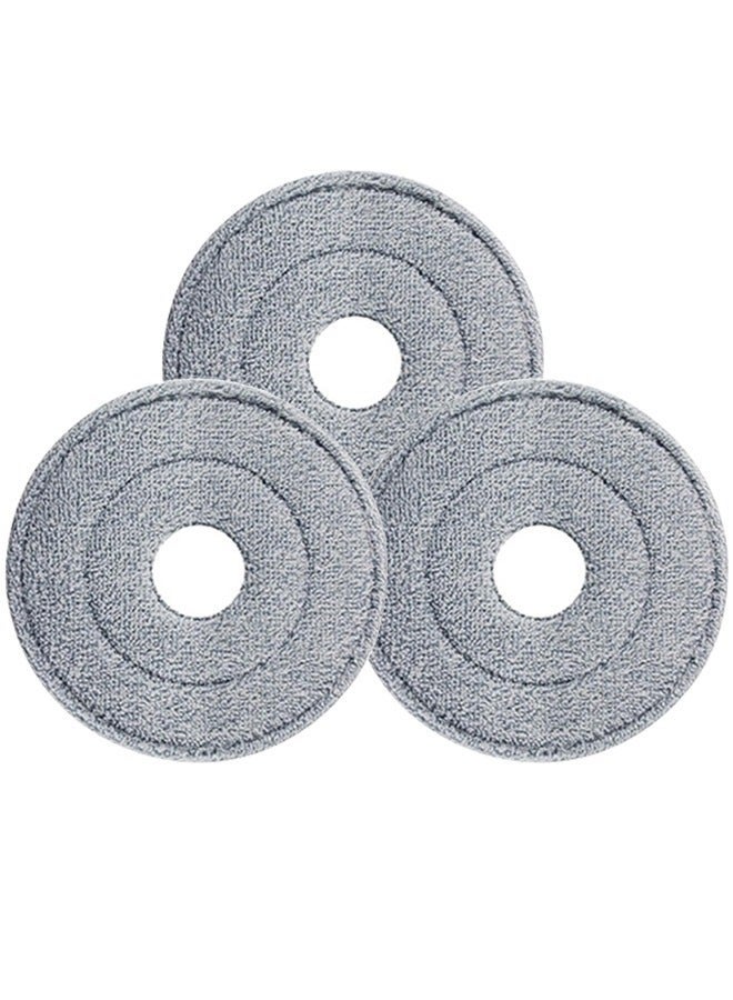 3Pcs Cotton Mop Head Refill, Washable Round Mop Pads for Cleaning Compatible with Hardwood Tile and Marble Floors, Soft Microfiber Material（Round） - Image 1