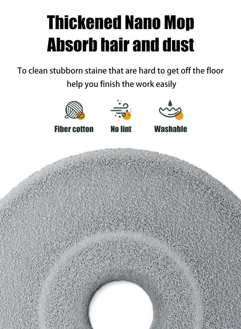 3Pcs Cotton Mop Head Refill, Washable Round Mop Pads for Cleaning Compatible with Hardwood Tile and Marble Floors, Soft Microfiber Material（Round） - Image 2