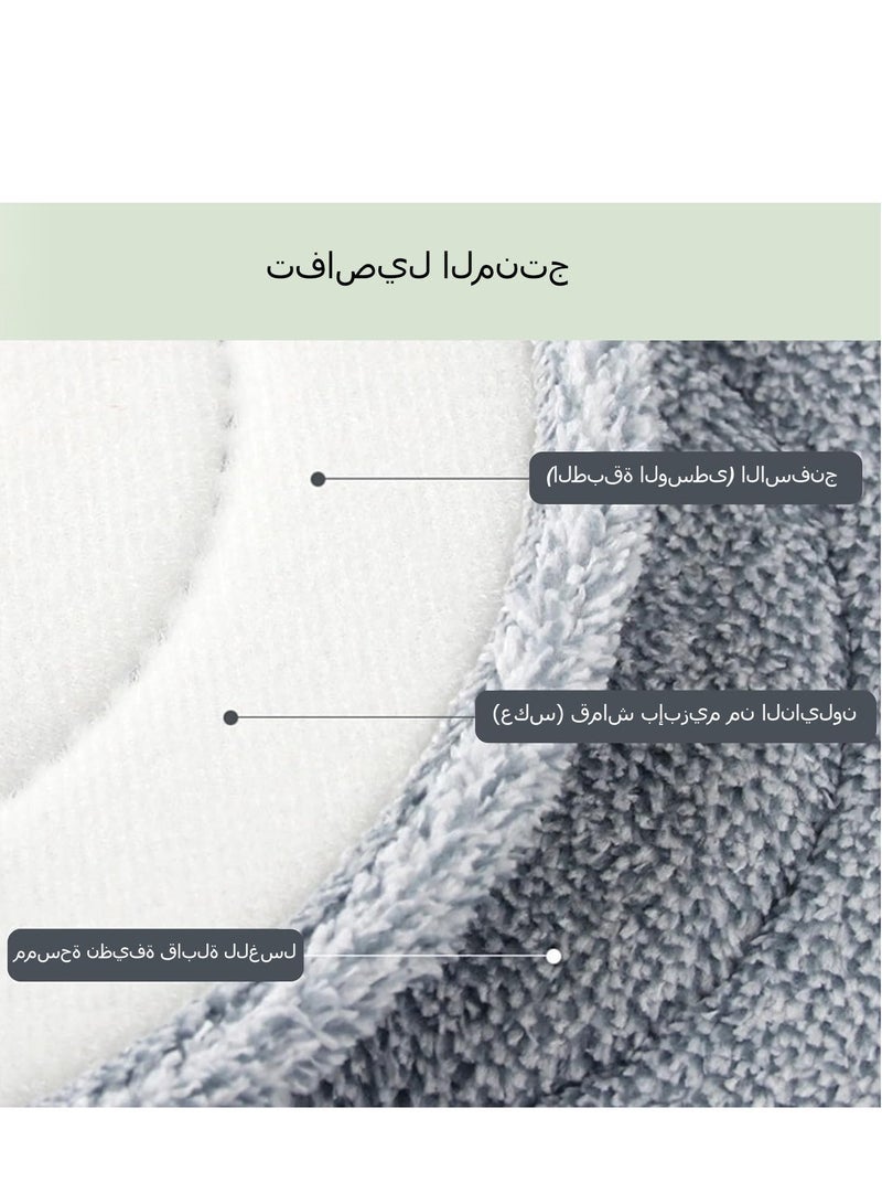 3Pcs Cotton Mop Head Refill, Washable Round Mop Pads for Cleaning Compatible with Hardwood Tile and Marble Floors, Soft Microfiber Material（Round） - Image 4