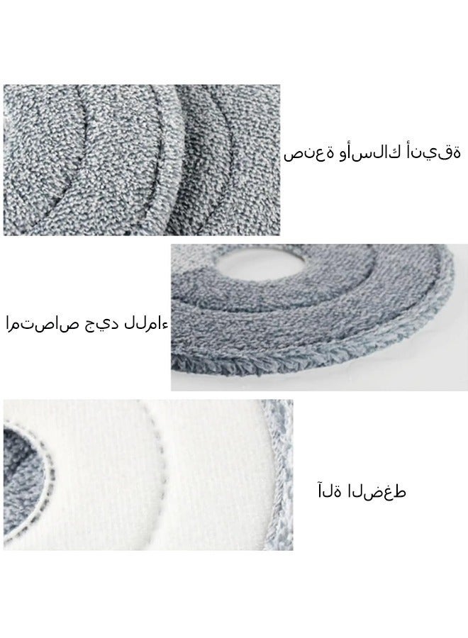 3Pcs Cotton Mop Head Refill, Washable Round Mop Pads for Cleaning Compatible with Hardwood Tile and Marble Floors, Soft Microfiber Material（Round） - Image 5