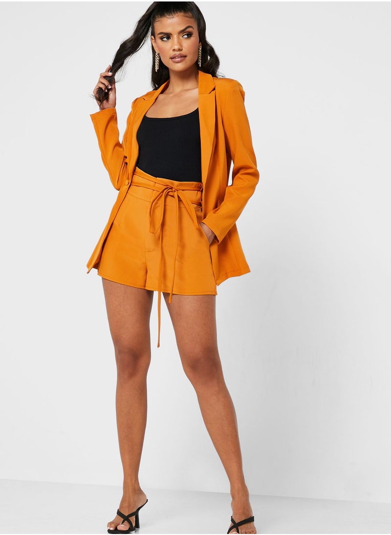 Missguided - Lace Up Belt High Waisted Shorts - Image 1