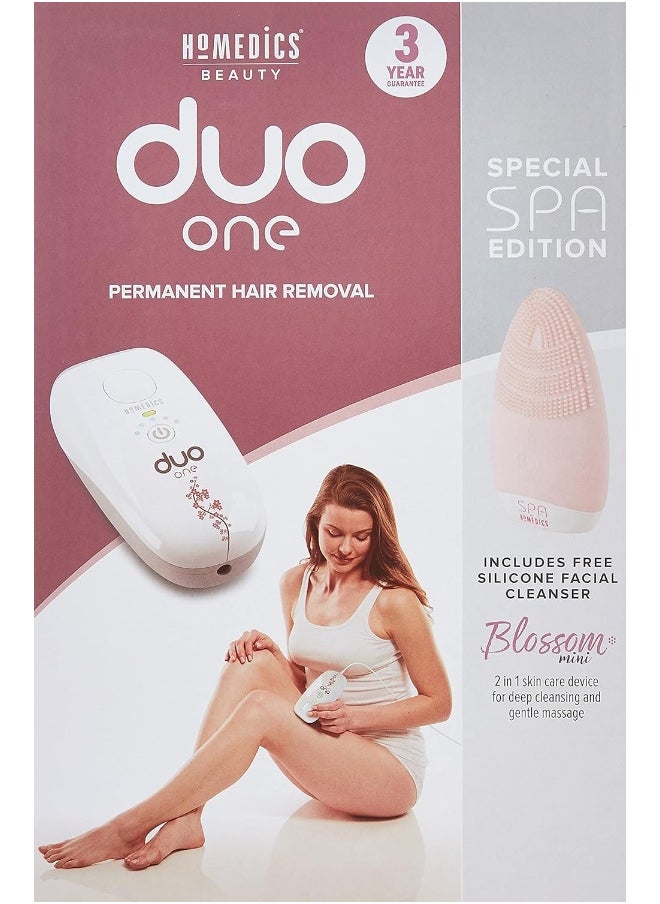 HoMedics Homedics Ipl Hh190Bnd Duo One And Blossom Mini Bundle, Hair Remover And Silicone Facial Cleansing Brush White & Pink Pack Of 1, Multi-Colour  - Image 2