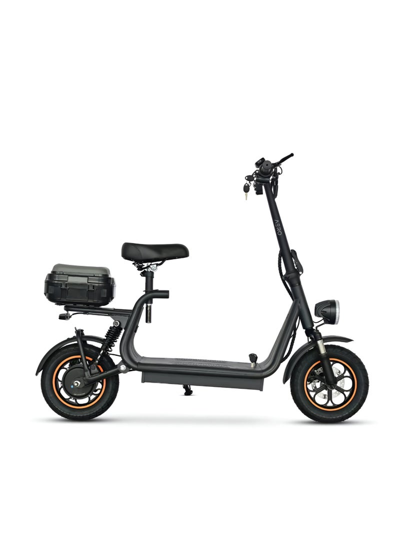 إيرو أيرو X12 سكوتر كهربائي مزود بكرسي, 500 واط, بطارية ليثيوم, سله أماميه, كرسي خلفي, ضمان سنة - Image 1