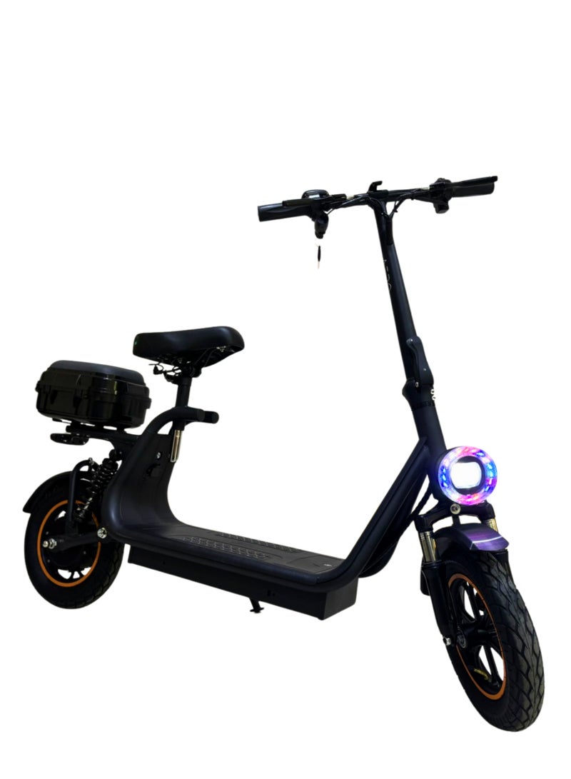 إيرو أيرو X12 سكوتر كهربائي مزود بكرسي, 500 واط, بطارية ليثيوم, سله أماميه, كرسي خلفي, ضمان سنة - Image 2