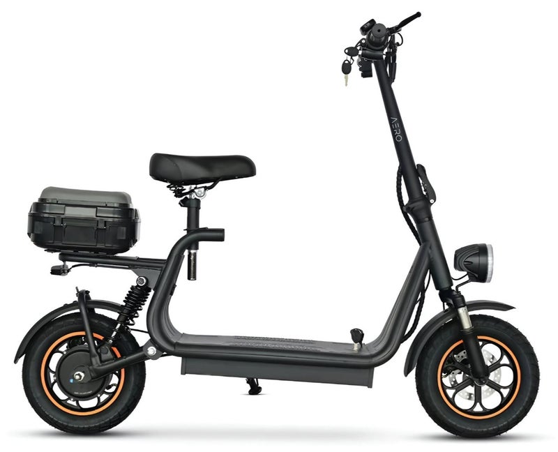 إيرو أيرو X12 سكوتر كهربائي مزود بكرسي, 500 واط, بطارية ليثيوم, سله أماميه, كرسي خلفي, ضمان سنة - Image 1