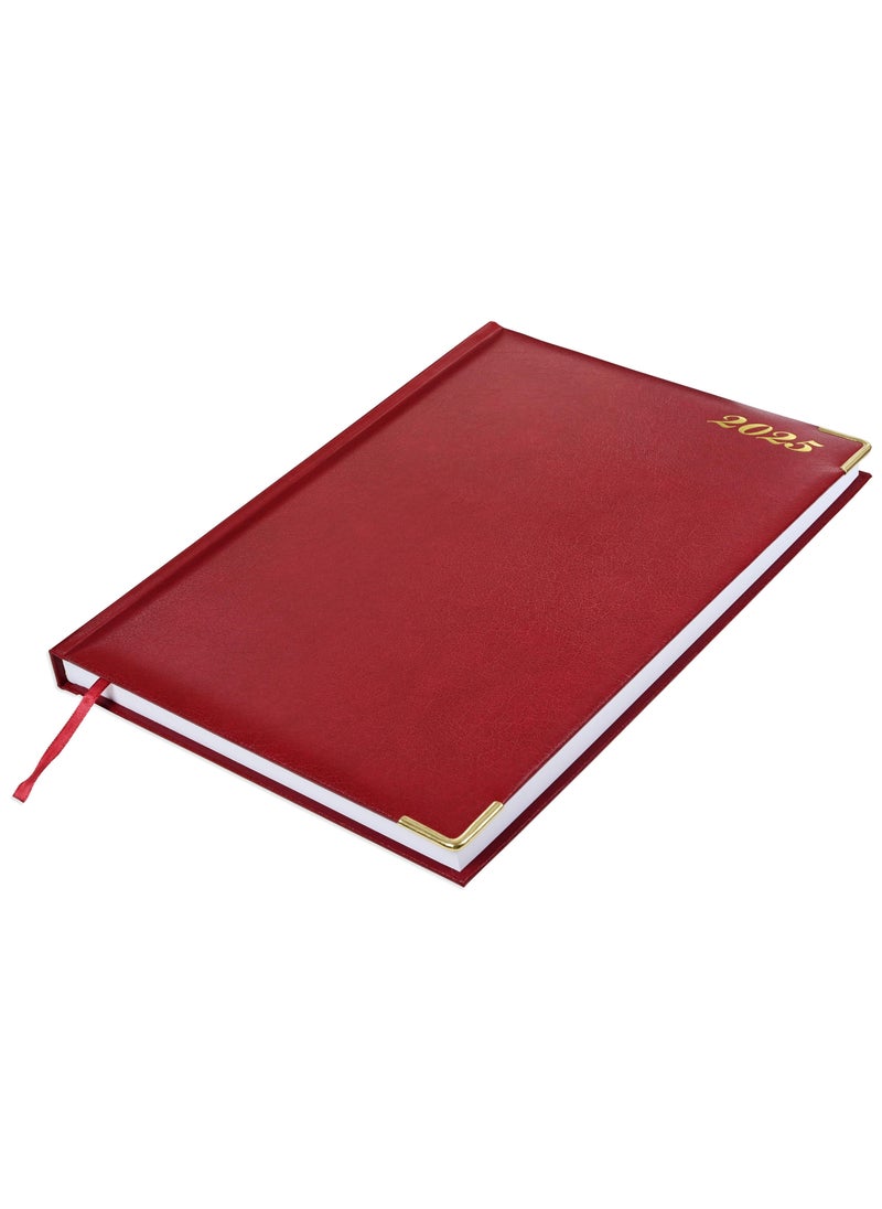 FIS FIS A4 Diary 2025 English (Golden Corners) Maroon - FSDI42E25MR  - Image 1