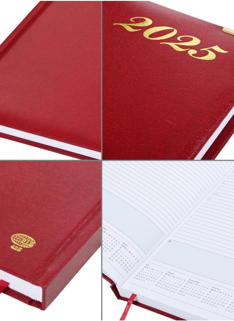 FIS FIS A4 Diary 2025 English (Golden Corners) Maroon - FSDI42E25MR  - Image 3