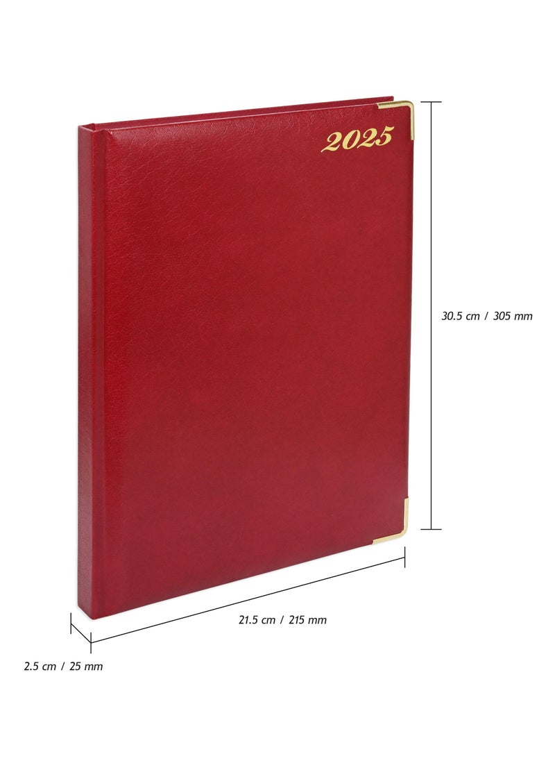FIS FIS A4 Diary 2025 English (Golden Corners) Maroon - FSDI42E25MR  - Image 4