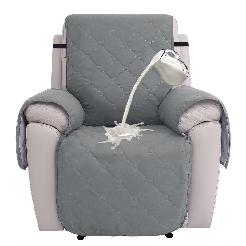 hyha 100 Waterproof Recliner Chair Covers Non Slip Recliner Cover Recliner Covers That Stay in Place Reclining Slipcovers with Pocket Furniture Protector for Pets Dog 236 Dark Grey