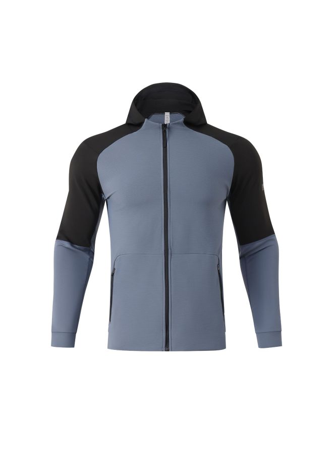 Autumn And Winter Fleece Sportswear Windproof Jacket For Men Running Fitness Jacket Hooded Outdoor Sports Coat Customization