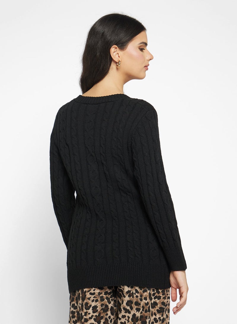 Ginger Longline Knitted Button Up Cardigan - Image 2