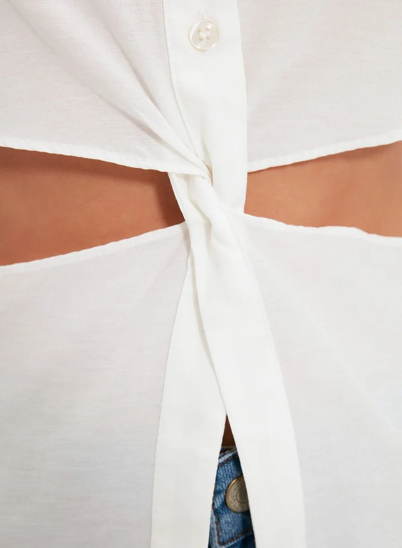trendyol Cut Out Detail Button Down Shirt