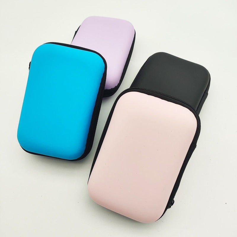 6 Pieces Blue Heart Blue Bag Solid Color Eva Shockproof Drop Proof Storage Box Compatible With Apple 20W Charger Data Cable Protective Case Organizer - Image 5
