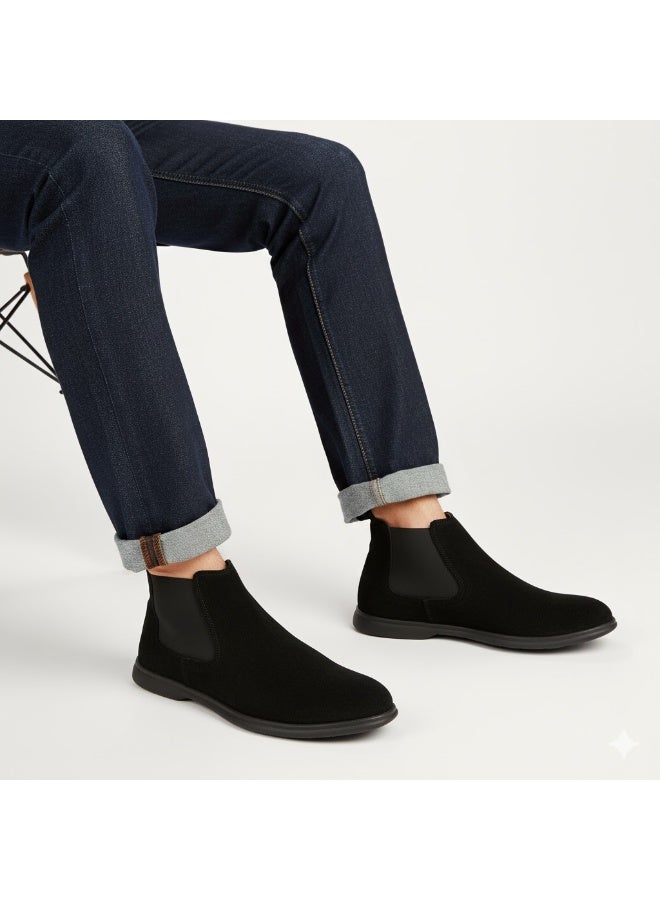 إيتاليانو هاف بوت رجالى مريح مصنوع من شمواه مع نعل مريح - Image 1