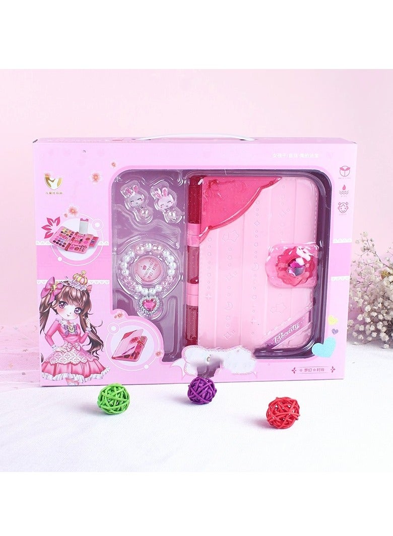 Girl Makeup Kit With Princess Notebook Shape,Pink Color Portable, Durable And Washable,Non-Toxic safe,Water-soluble Cute and Delicate Elegant ﻿ - Image 5