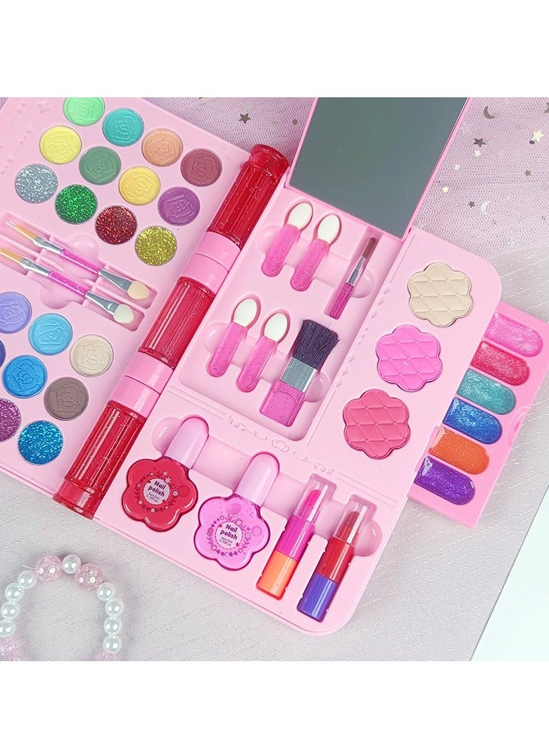 Girl Makeup Kit With Princess Notebook Shape,Pink Color Portable, Durable And Washable,Non-Toxic safe,Water-soluble Cute and Delicate Elegant ﻿ - Image 4