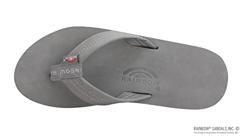 Rainbow Sandals Men's Premier Leather Single Layer Wide Strap with Arch, Grey, Men's Medium / 8.5-9.5 D(M) US - Image 3