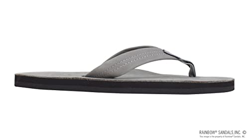 Rainbow Sandals Men's Premier Leather Single Layer Wide Strap with Arch, Grey, Men's Medium / 8.5-9.5 D(M) US - Image 4