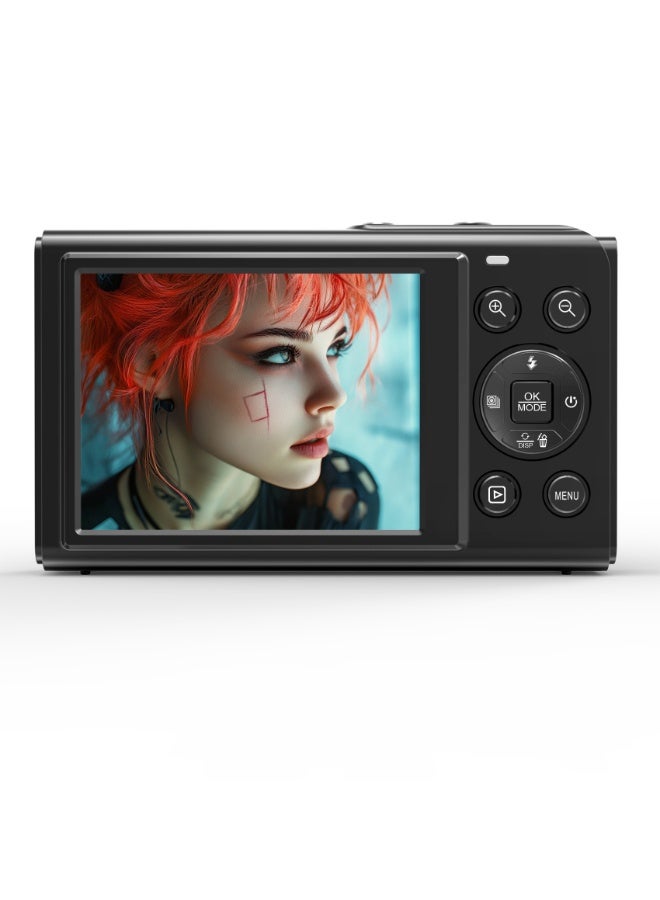 ZONBON Digital camera, 5K portable digital camera, equipped with 128GB SD card,suitable for photography and video shooting, Vlog camera with 3-inch flip screen, 18x digital zoom camera, suitable for children boys and girls  black. - Image 4
