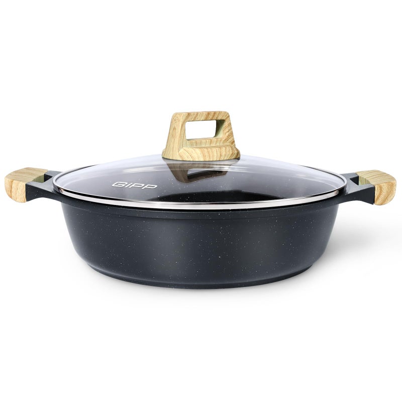 GiPP 6QT Nonstick Stock Pot with Lid Soup Pot,12.6 Inch Non Toxic Stockpot for Cooking,Stew Pot with Nonstick Ceramic Coating,Non Stick Cooking Pot Compatible with All Stoves,PFAS/PTFE/PFOA Free,Gray - Image 1