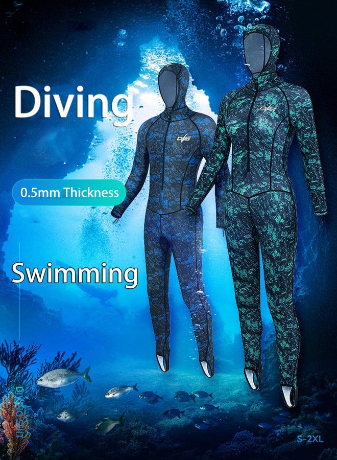 بدلة سباحة كاملة للجسم من الليكرا من DIVESTAR للرجال والنساء، بأكمام طويلة للحماية من الأشعة فوق البنفسجية، مناسبة للرياضات المائية مثل ركوب الأمواج والسباحة والغوص والغطس (أخضر - نسائي - مع وسادة صدر، مقاس متوسط) - Image 2