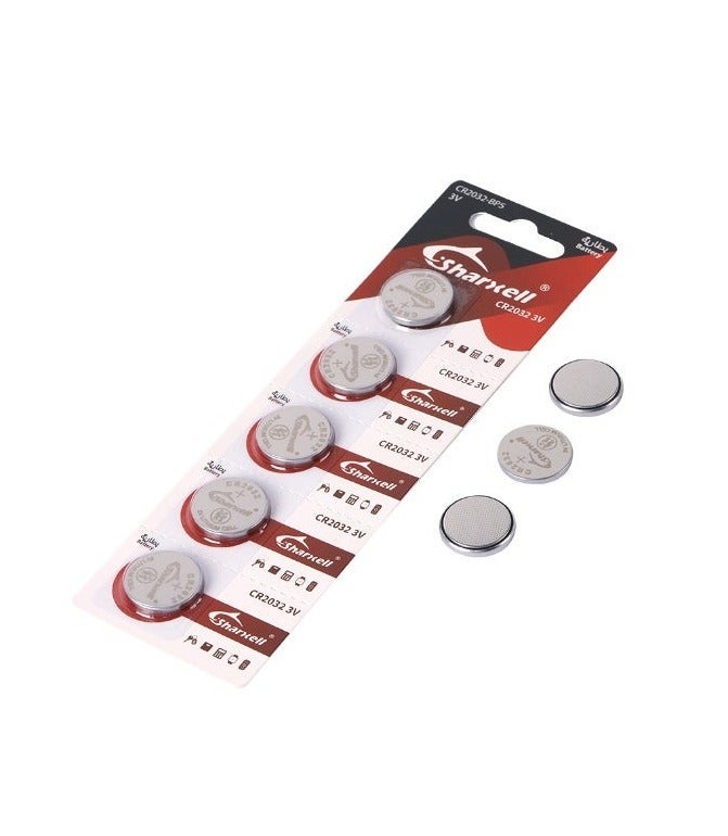 Sharxell CR2032 Lithium Coin Cell Button Battery 20PCS (4 Cards × 5 Cells)  3V for Car Key, Remote Control, Watch, Scale, Calculator - Image 1