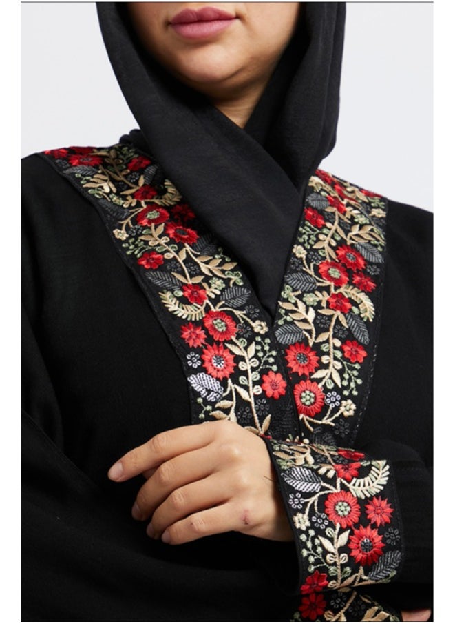 Evva Evva Luxury Saudi Abaya for Women – Elegant Open Front Modest Wear in Premium Fabric – Ideal for Ramadan, Eid, and Everyday Elegance  - Image 3