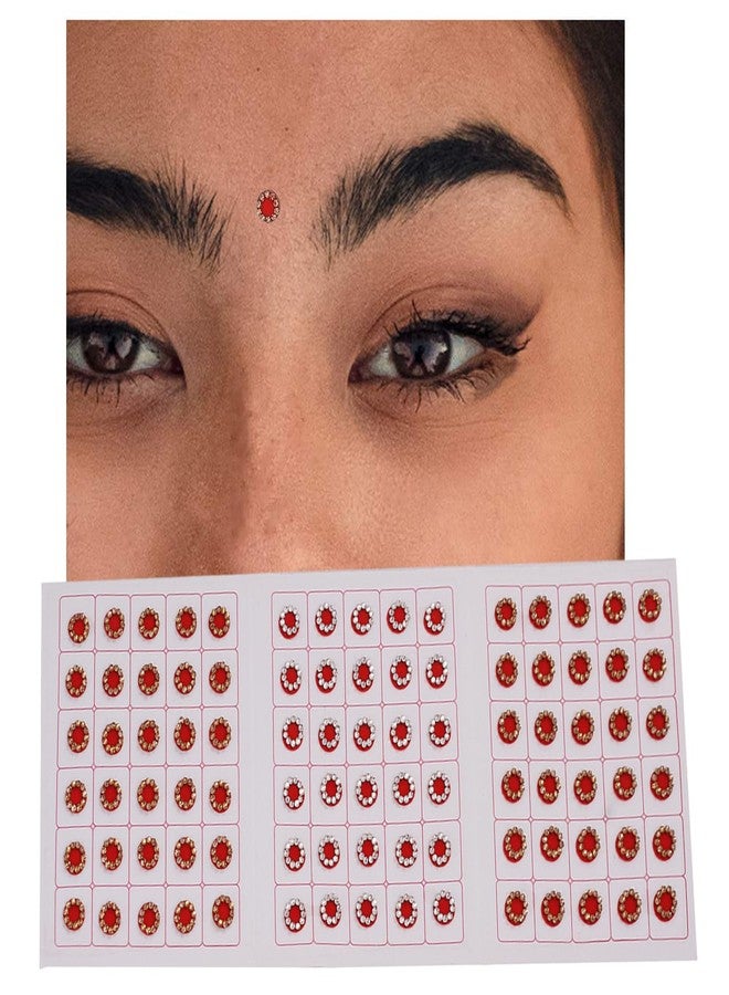 فاما ملصقات بيندي من فاما فاشنز ستون لال بيندي بيندي بيندي كريستال ذهبي أحمر للفتيات والسيدات (مقاس 6 مم - 60 بيندي حجر أحمر) - Image 5