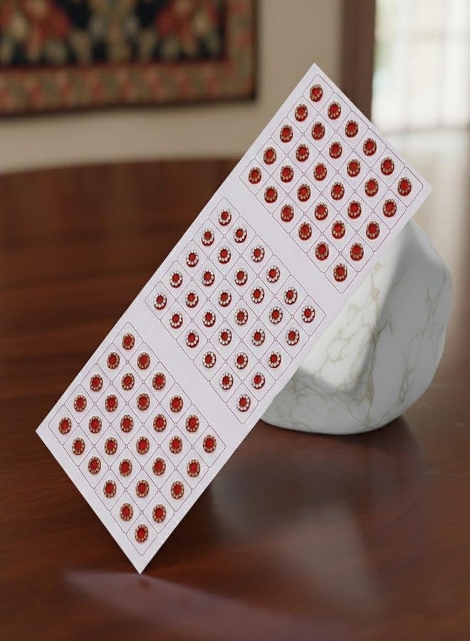 فاما ملصقات بيندي من فاما فاشنز ستون لال بيندي بيندي بيندي كريستال ذهبي أحمر للفتيات والسيدات (مقاس 6 مم - 60 بيندي حجر أحمر) - Image 4