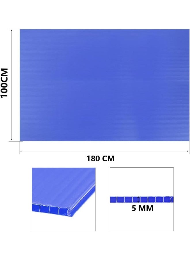 Biella 5pcs Corrugated Poly Propylene Sheets Blue(180cm) For Temporary Surface Protection, Painting Diy Board, Decoration Display Board. (5MM THICKNESS)  - Image 2