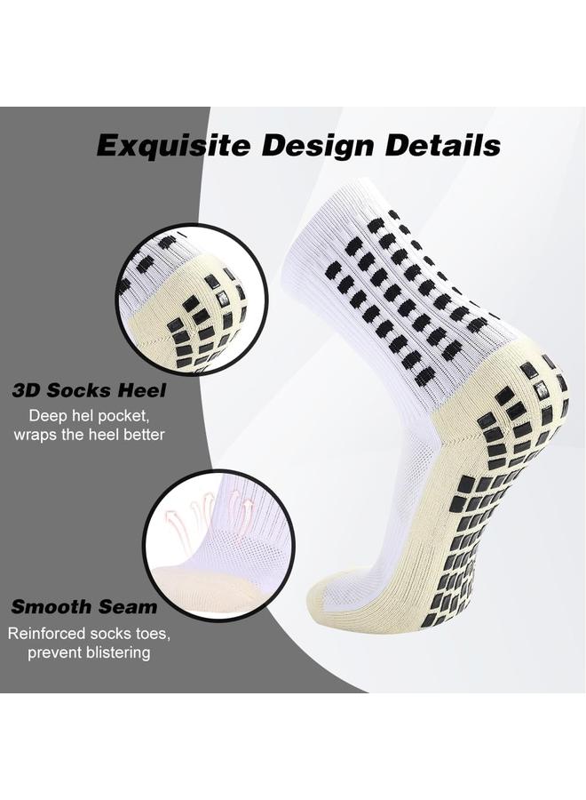 كوفوز جوارب كرة قدم KOWVOWZ 5 أزواج مع وسادات قبضة، جوارب رياضية لكرة القدم وكرة السلة غير قابلة للانزلاق، جوارب كرة قدم مضادة للانزلاق للرجال والنساء في رياضات كرة القدم وكرة السلة - Image 4