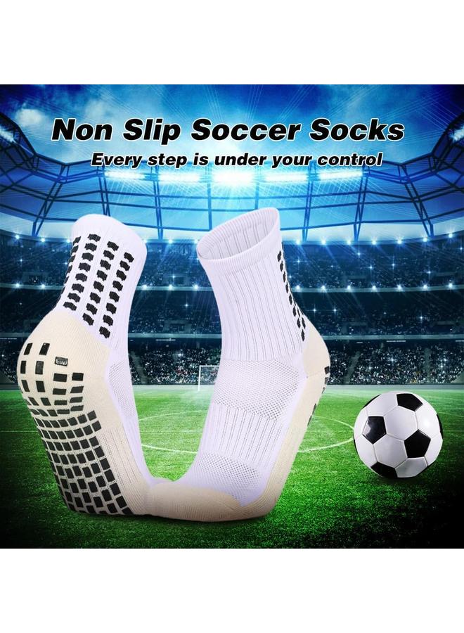 كوفوز جوارب كرة قدم KOWVOWZ 5 أزواج مع وسادات قبضة، جوارب رياضية لكرة القدم وكرة السلة غير قابلة للانزلاق، جوارب كرة قدم مضادة للانزلاق للرجال والنساء في رياضات كرة القدم وكرة السلة - Image 3