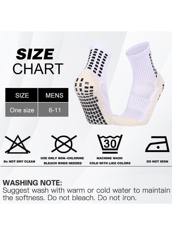 كوفوز جوارب كرة قدم KOWVOWZ 5 أزواج مع وسادات قبضة، جوارب رياضية لكرة القدم وكرة السلة غير قابلة للانزلاق، جوارب كرة قدم مضادة للانزلاق للرجال والنساء في رياضات كرة القدم وكرة السلة - Image 2