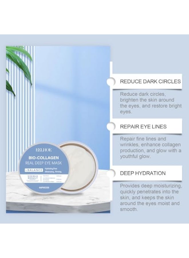 إيلهو لصقات العين البيولوجية بالكولاجين - 30 زوجًا | لصقات تحت العين للهالات السوداء، الانتفاخ، والخطوط الدقيقة | مع كولاجين نباتي، حمض الهيالورونيك، نياسيناميد، فيتامين E | مرطبة، مضادة للشيخوخة | العناية بالبشرة الكورية - Image 2