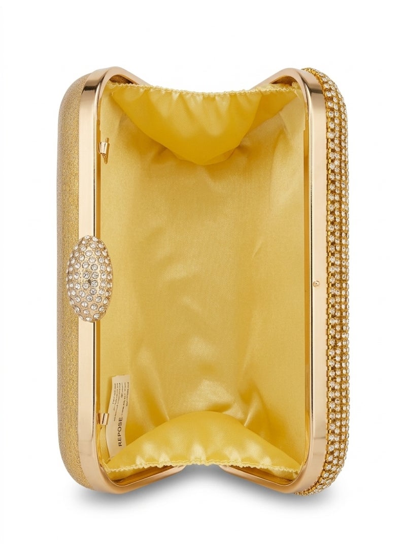 LIFESTYLISH crossbody evening bag with cascading waterfall design ZS-8 - Gold - Image 3