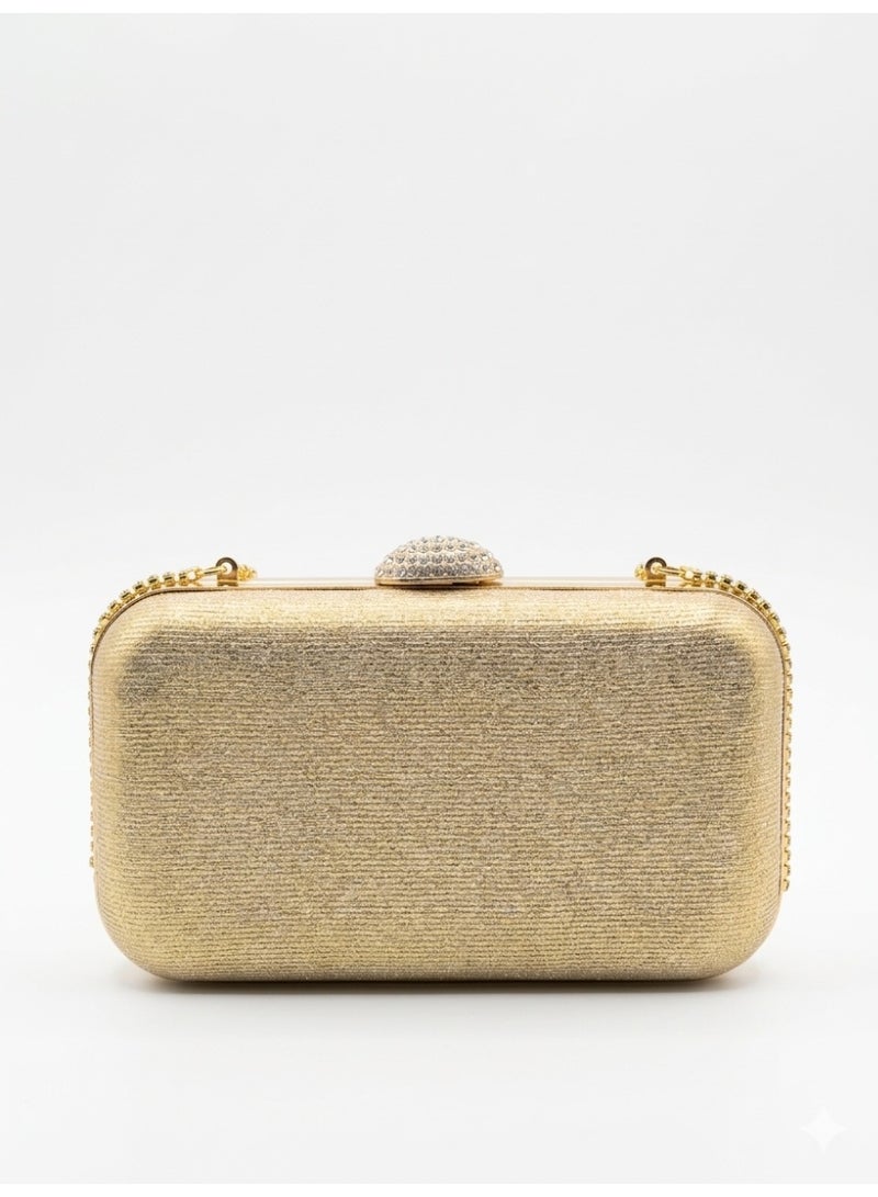 LIFESTYLISH crossbody evening bag with cascading waterfall design ZS-8 - Gold - Image 4