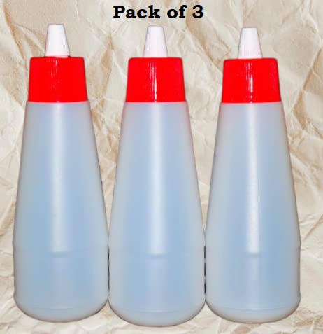 Mystte Plastic Squeeze Bottle Ketchup Mustard Honey Sauce Dispenser Bottle 400 ML White color Pack of 3 - Image 2