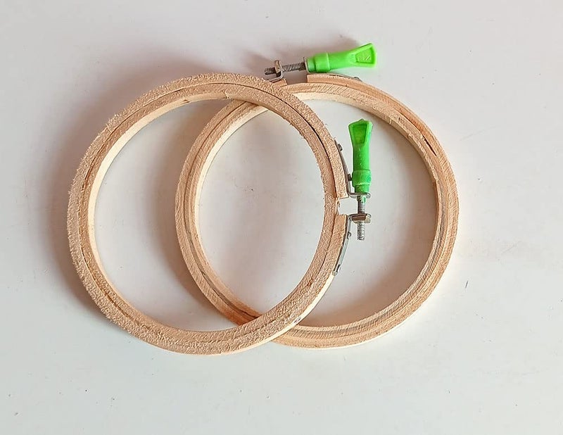 Wooden Embroidery Hoop Ring Frame 2 Pcs 8 inch  - Image 1