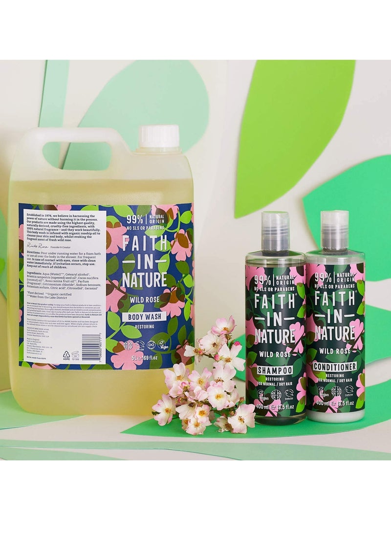 Faith in Nature Faith in Nature Natural Wild Rose & Chamomile Hair Mask, Restoring, Vegan & Cruelty Free, Parabens and SLS Free, For Normal to Dry Hair, 300ml - Image 4